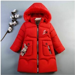 SKESRJTOP ( Red, 3-4 Years (120)) Kids Girls Quilted Puffer Jacket Faux Fur Hooded Park SKESRJTOP ( Red, 3-4 Years (120)) Kids Girls Quilted Puffer Jacket Faux Fur Hooded Park