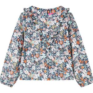 VidaXL (104) Kids' Shirt with Long Sleeves Children Girls' Shirt Floral Print Dark Blue VidaXL (104) Kids' Shirt with Long Sleeves Children Girls' Shirt Floral Print Dark Blue