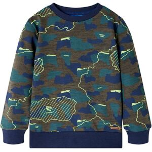VidaXL (92) Kids' Sweatshirt with Plate Print Toddler Tops Pullover Dark Khaki Melange VidaXL (92) Kids' Sweatshirt with Plate Print Toddler Tops Pullover Dark Khaki Melange