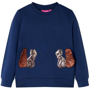 VidaXL (128) Kids' Sweatshirt Children Long Sleeves Pullover Top Sequined Squirrels Nav VidaXL (128) Kids' Sweatshirt Children Long Sleeves Pullover Top Sequined Squirrels Nav