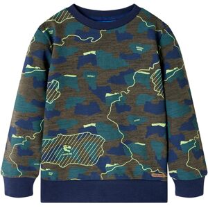 VidaXL (104) Kids' Sweatshirt with Plate Print Toddler Tops Pullover Dark Khaki Melange VidaXL (104) Kids' Sweatshirt with Plate Print Toddler Tops Pullover Dark Khaki Melange