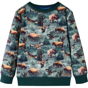 VidaXL (128) Kids' Sweatshirt with Cattle and Eagle Print Toddler Tops Pullover Dark Gr VidaXL (128) Kids' Sweatshirt with Cattle and Eagle Print Toddler Tops Pullover Dark Gr