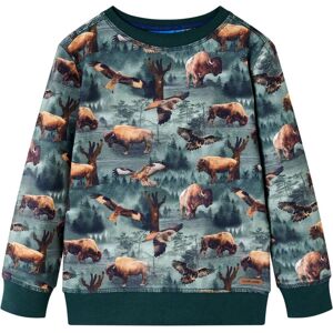 VidaXL (140) Kids' Sweatshirt with Cattle and Eagle Print Toddler Tops Pullover Dark Gr VidaXL (140) Kids' Sweatshirt with Cattle and Eagle Print Toddler Tops Pullover Dark Gr