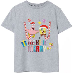 (11-12 Years) SpongeBob SquarePants Short Sleeved T-Shirt (Unisex Kids Grey) (11-12 Years) SpongeBob SquarePants Short Sleeved T-Shirt (Unisex Kids Grey)