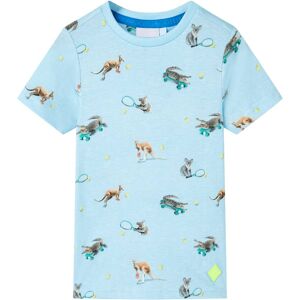 VidaXL (116 (5-6y)) Kids' T-shirt Short Sleeves Toddler Children's Shirt Tee Light Blue VidaXL (116 (5-6y)) Kids' T-shirt Short Sleeves Toddler Children's Shirt Tee Light Blue