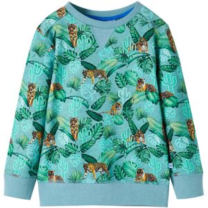 VidaXL (128 (7-8y)) Kids' Sweatshirt Children Pullover Floral and Tiger Print Light Gre VidaXL (128 (7-8y)) Kids' Sweatshirt Children Pullover Floral and Tiger Print Light Gre
