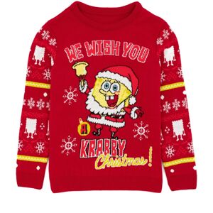 (11-12 Years, Red) SpongeBob SquarePants Childrens/Kids Knitted Christmas Jumper (11-12 Years, Red) SpongeBob SquarePants Childrens/Kids Knitted Christmas Jumper