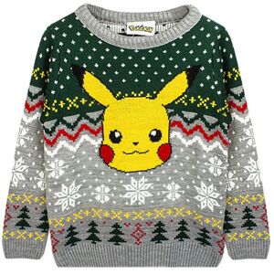 Pokémon (5-6 Years, Grey/Green/Yellow) Pokemon Childrens/Kids Pikachu Christmas Jumper Pokémon (5-6 Years, Grey/Green/Yellow) Pokemon Childrens/Kids Pikachu Christmas Jumper