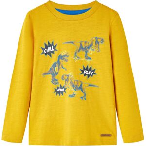 VidaXL (104 (3-4y)) Kids' T-shirt with Long Sleeves T Shirt Tee Dinosaur Print Dark Kha VidaXL (104 (3-4y)) Kids' T-shirt with Long Sleeves T Shirt Tee Dinosaur Print Dark Kha