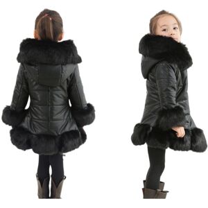 Xcsgsra (Black, 11-12 Years) Girls Kids Winter Coat Jacket PU Puffer Fur Hooded Xcsgsra (Black, 11-12 Years) Girls Kids Winter Coat Jacket PU Puffer Fur Hooded