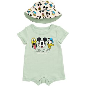Disney Mickey Mouse Donald Duck Pluto Infant Baby Boys Romper and Hat Green 24 M Disney Mickey Mouse Donald Duck Pluto Infant Baby Boys Romper and Hat Green 24 M