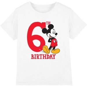 (12-13 Years, White) Disney Childrens/Kids Mickey Mouse 6th Birthday T-Shirt (12-13 Years, White) Disney Childrens/Kids Mickey Mouse 6th Birthday T-Shirt