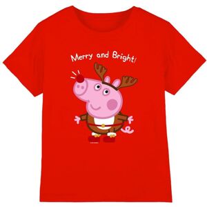(3-4 Years, Red) Peppa Pig Childrens/Kids George Pig Reindeer T-Shirt (3-4 Years, Red) Peppa Pig Childrens/Kids George Pig Reindeer T-Shirt