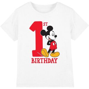 (7-8 Years, White) Disney Childrens/Kids Mickey Mouse 1st Birthday T-Shirt (7-8 Years, White) Disney Childrens/Kids Mickey Mouse 1st Birthday T-Shirt