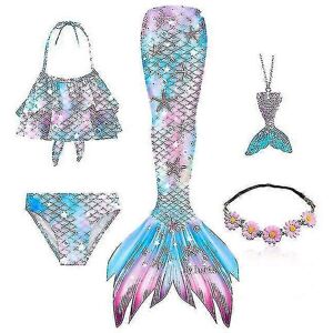 Unbranded (140, Set 4) Girls Mermaid Tail Swimsuit Set - 5pcs - Ariel Cosplay Costume - Fa Unbranded (140, Set 4) Girls Mermaid Tail Swimsuit Set - 5pcs - Ariel Cosplay Costume - Fa