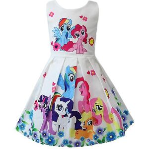 Unbranded (White, 2T) Baby Girls Dresses Children Summer Fashion Cartoon Little Pony Dress Unbranded (White, 2T) Baby Girls Dresses Children Summer Fashion Cartoon Little Pony Dress