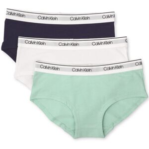 Calvin Klein Kids Girls' Modern Cotton Hipster Underwear 3-Pack, Teal/Classic Wh Calvin Klein Kids Girls' Modern Cotton Hipster Underwear 3-Pack, Teal/Classic Wh