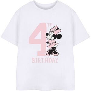 (12-13 Years, White) Disney Childrens/Kids Minnie Mouse 4th Birthday T-Shirt (12-13 Years, White) Disney Childrens/Kids Minnie Mouse 4th Birthday T-Shirt