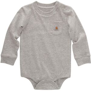 Carhartt Long-Sleeve Pocket Bodysuit Grey Heather 3 Months Carhartt Long-Sleeve Pocket Bodysuit Grey Heather 3 Months