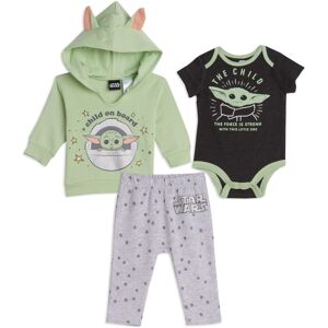 STAR WARS The Child Infant Baby Boys Fleece Hoodie Short Sleeve Bodysuit and Pan STAR WARS The Child Infant Baby Boys Fleece Hoodie Short Sleeve Bodysuit and Pan