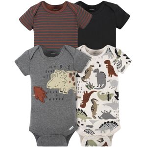 Gerber Baby Boys' 4-Pack Short Sleeve Onesies Bodysuits Dino Grey Newborn Gerber Baby Boys' 4-Pack Short Sleeve Onesies Bodysuits Dino Grey Newborn
