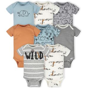 Gerber Baby Boy's 8-Pack Short Sleeve Onesies Bodysuits Jungle Blue 3-6 Months Gerber Baby Boy's 8-Pack Short Sleeve Onesies Bodysuits Jungle Blue 3-6 Months
