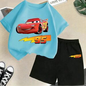 Gaatpot (4, 110cm) Disney summer new children's cartoon T-shirt set Lightning McQueen co Gaatpot (4, 110cm) Disney summer new children's cartoon T-shirt set Lightning McQueen co