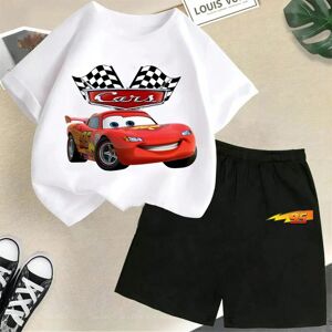 Gaatpot (8, 110cm) Disney summer new children's cartoon T-shirt set Lightning McQueen co Gaatpot (8, 110cm) Disney summer new children's cartoon T-shirt set Lightning McQueen co