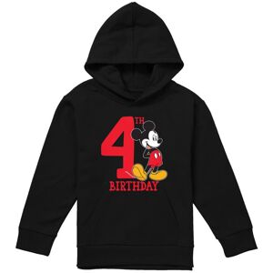 (7-8 Years, Black) Disney Childrens/Kids Mickey Mouse Shirt 4th Birthday Hoodie (7-8 Years, Black) Disney Childrens/Kids Mickey Mouse Shirt 4th Birthday Hoodie