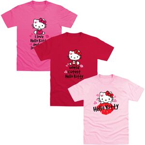 (5-6 Years, Pink/Light Pink/Red) Hello Kitty Childrens/Kids T-Shirt (Pack of 3) (5-6 Years, Pink/Light Pink/Red) Hello Kitty Childrens/Kids T-Shirt (Pack of 3)