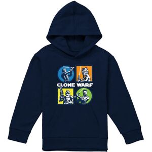 (7-8 Years, Navy) Star Wars: The Clone Wars Childrens/Kids Grid Hoodie (7-8 Years, Navy) Star Wars: The Clone Wars Childrens/Kids Grid Hoodie