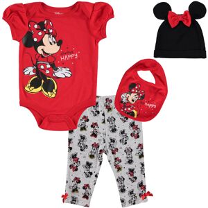 Disney Minnie Mouse Infant Baby Girls 4 Piece Outfit Set: Bodysuit Pants Bib Hat Disney Minnie Mouse Infant Baby Girls 4 Piece Outfit Set: Bodysuit Pants Bib Hat