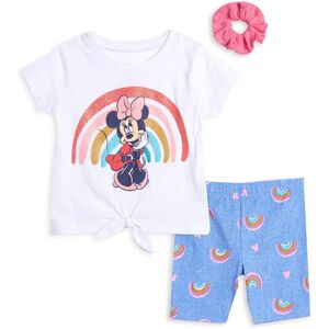 Disney Minnie Mouse Little Girls 3 Piece Outfit Set: T-Shirt Shorts Scrunchy Whi Disney Minnie Mouse Little Girls 3 Piece Outfit Set: T-Shirt Shorts Scrunchy Whi