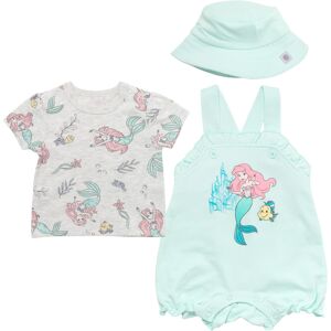 Disney Princess Little Mermaid Newborn Baby Girls Short Overalls T-Shirt & Bucke Disney Princess Little Mermaid Newborn Baby Girls Short Overalls T-Shirt & Bucke