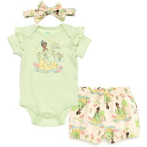 Disney Princess Tiana Infant Baby Girls Bodysuit French Terry Bubble Shorts & He Disney Princess Tiana Infant Baby Girls Bodysuit French Terry Bubble Shorts & He