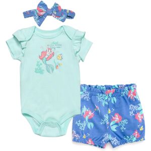Disney Princess Ariel Newborn Baby Girls Bodysuit French Terry Bubble Shorts and Disney Princess Ariel Newborn Baby Girls Bodysuit French Terry Bubble Shorts and
