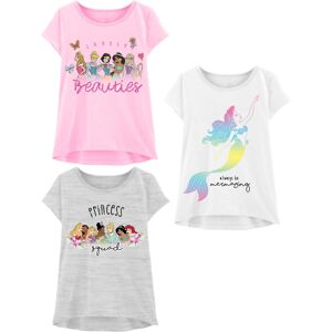 Disney Princess T-Shirts (3-Pack) Girls Short Sleeve Aurora Cinderella Snow Whit Disney Princess T-Shirts (3-Pack) Girls Short Sleeve Aurora Cinderella Snow Whit