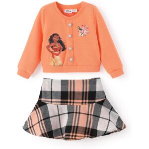 Disney Princess Moana Toddler Girl 2 Piece Outfit Orange Long Sleeve Pearl Butto Disney Princess Moana Toddler Girl 2 Piece Outfit Orange Long Sleeve Pearl Butto