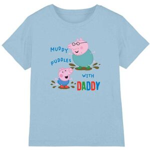 (7-8 Years, Sky Blue) Peppa Pig Childrens/Kids Muddy Puddles With Daddy George T (7-8 Years, Sky Blue) Peppa Pig Childrens/Kids Muddy Puddles With Daddy George T