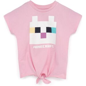 (9-10 Years) Minecraft Kitty Front Tie Girl's Pink T-Shirt (9-10 Years) Minecraft Kitty Front Tie Girl's Pink T-Shirt