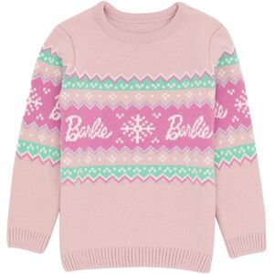 (11-12 Years, Pastel Pink) Barbie Girls Fair Isle Jumper (11-12 Years, Pastel Pink) Barbie Girls Fair Isle Jumper