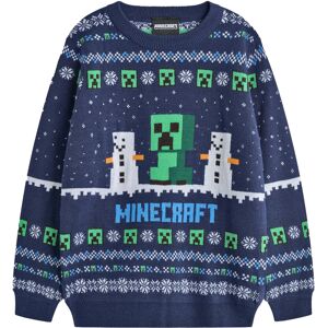 (5-6 Years, Blue) Minecraft Boys Creeper Christmas Jumper (5-6 Years, Blue) Minecraft Boys Creeper Christmas Jumper