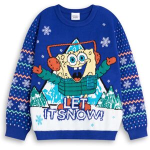 (11-12 Years) SpongeBob SquarePants Christmas Jumper (Unisex Kids Blue) (11-12 Years) SpongeBob SquarePants Christmas Jumper (Unisex Kids Blue)