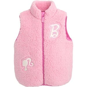Barbie Little Girls Faux Shearling Zip Up Sleeveless Jacket Vest Pink 7-8 Barbie Little Girls Faux Shearling Zip Up Sleeveless Jacket Vest Pink 7-8