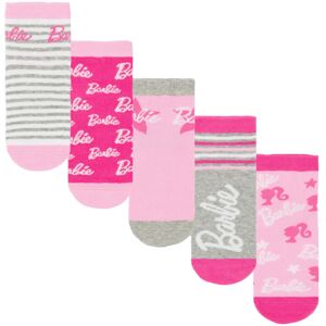 (12.5 UK Child-3.5 UK, Pink/White/Grey) Barbie Girls Stripe Logo Star Socks Set (12.5 UK Child-3.5 UK, Pink/White/Grey) Barbie Girls Stripe Logo Star Socks Set