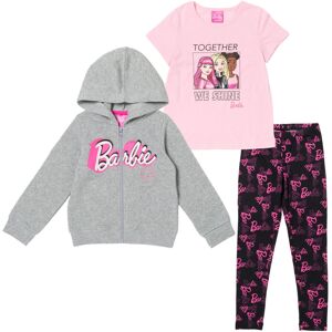 Barbie Big Girls Zip Up Fleece Hoodie T-Shirt And Leggings 3 Piece Outfit Set Li Barbie Big Girls Zip Up Fleece Hoodie T-Shirt And Leggings 3 Piece Outfit Set Li