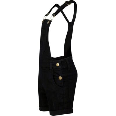 a2zkids (11-12 Years) Kids Girls Dungaree Short Black Denim Ripped Stretch Jeans Overall a2zkids (11-12 Years) Kids Girls Dungaree Short Black Denim Ripped Stretch Jeans Overall