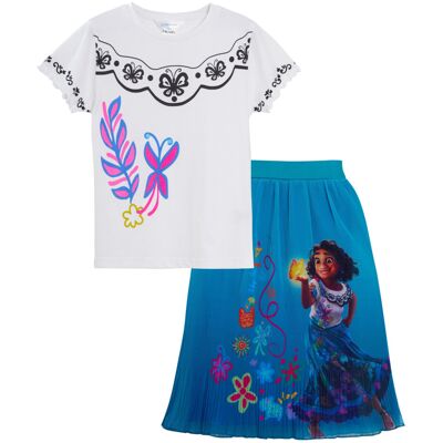 (5-6 Years) Girls Long Encanto Skirt + T-Shirt 2 Pc Outfit Disney Mirabel Dress (5-6 Years) Girls Long Encanto Skirt + T-Shirt 2 Pc Outfit Disney Mirabel Dress