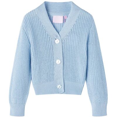 vidaXL Kids' Blue Long Sleeve Knitted Cardigan - Kids' Cardigan vidaXL Kids' Blue Long Sleeve Knitted Cardigan - Kids' Cardigan
