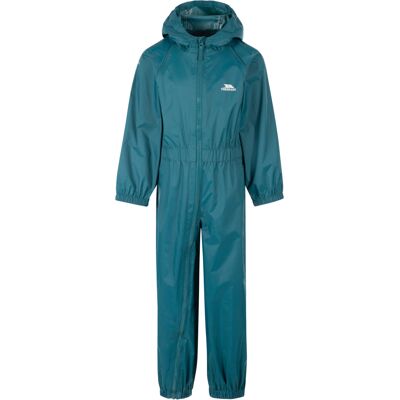 (7-8 Years, Teal) Trespass Kids Rainsuit Waterproof Button (7-8 Years, Teal) Trespass Kids Rainsuit Waterproof Button
